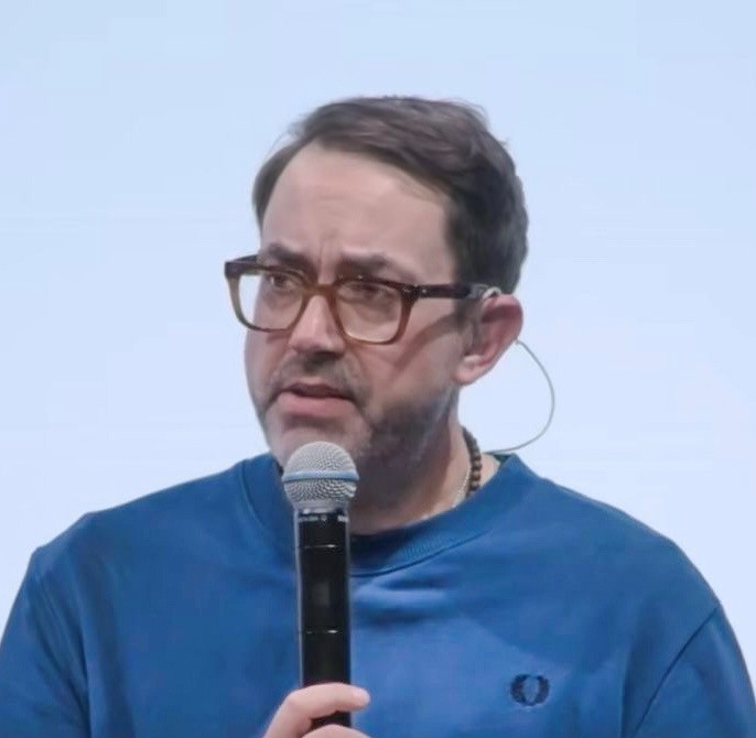 Michael Colborne speaking re:Publica conference in Berlin in May 2026